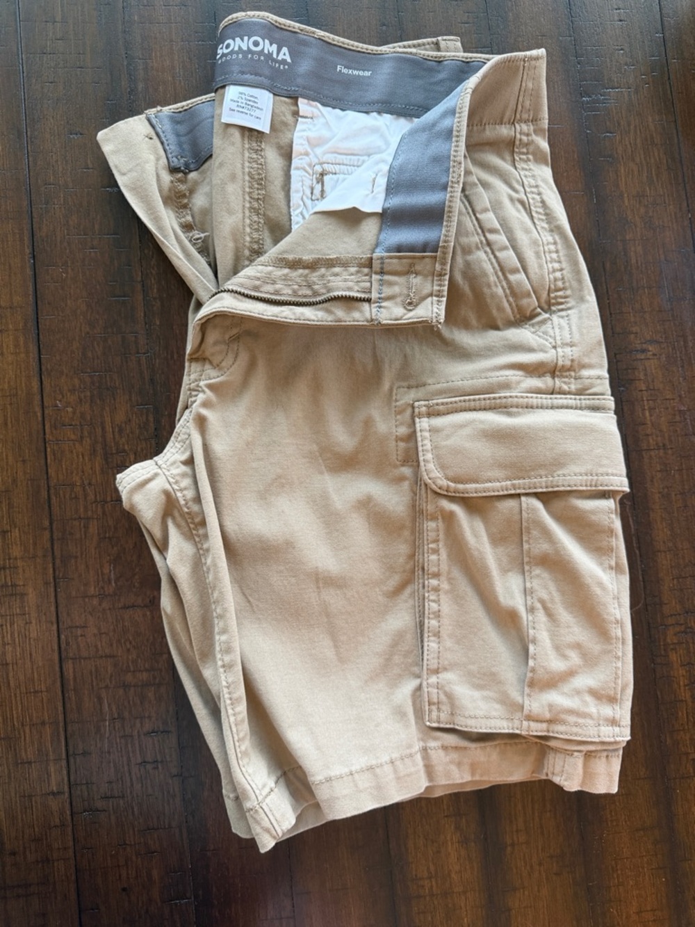 Sonoma Khaki Cargo Shorts with Flap Pockets